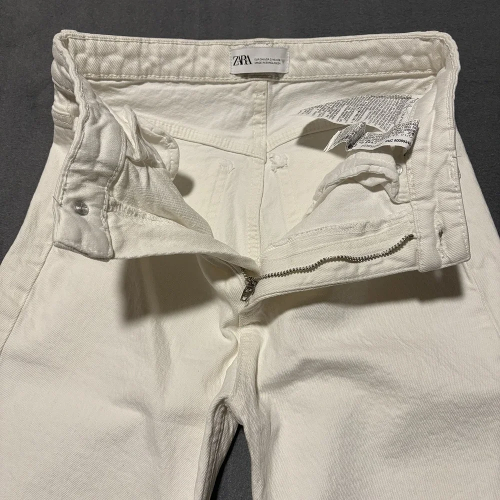 White Jeans Girls‎ Size 2 Skinny Ankle Zara Pants Denim Stretch NEW